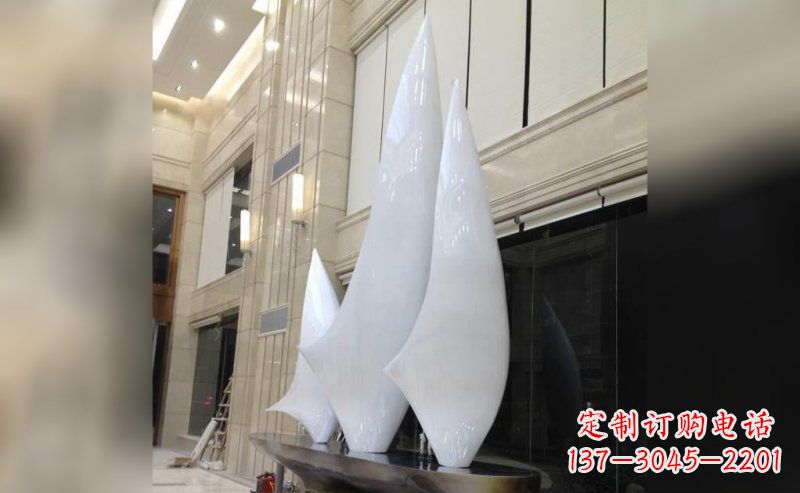 鹤壁精美不锈钢帆船雕塑