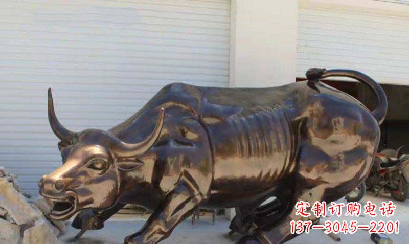 鹤壁广场华尔街铜牛动物铜雕-优质的动物铜雕定制