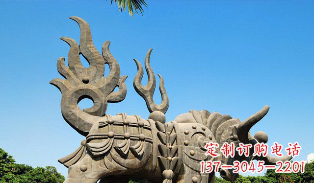 鹤壁广场火牛铜雕