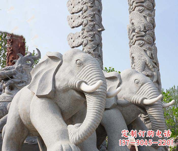 鹤壁精美大象雕塑,点缀广场雅致之美