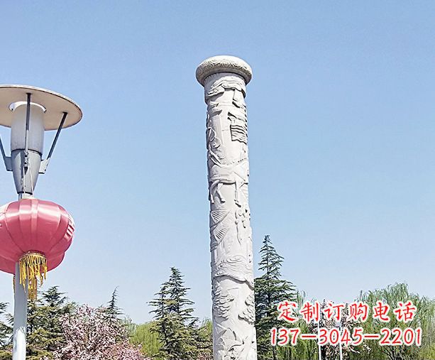 鹤壁中领雕塑的大理石龙柱石雕