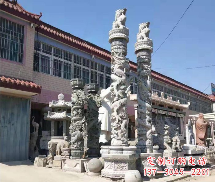鹤壁广场景观大理石龙柱石雕_1