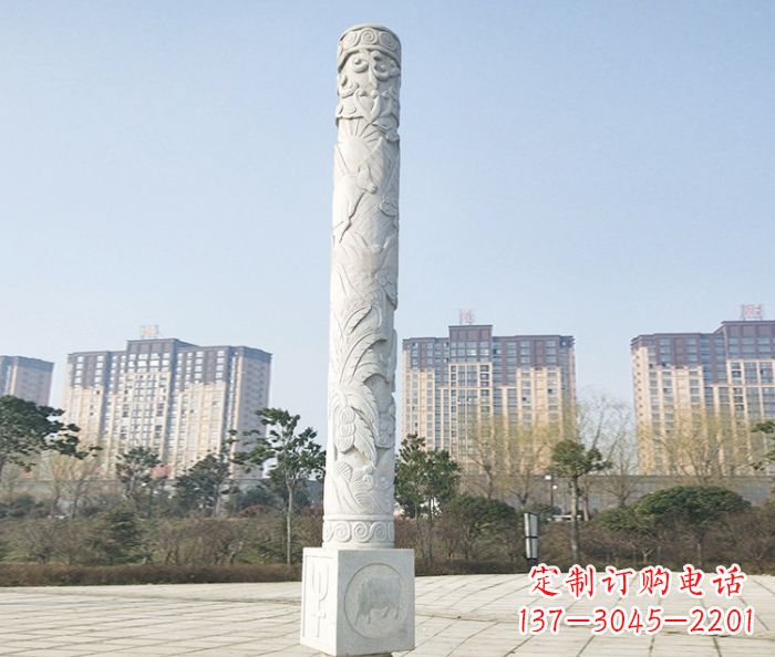 鹤壁广场景观大理石龙柱石雕_2 (2)