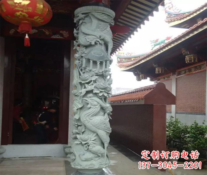 鹤壁广场景观大理石龙柱石雕_2