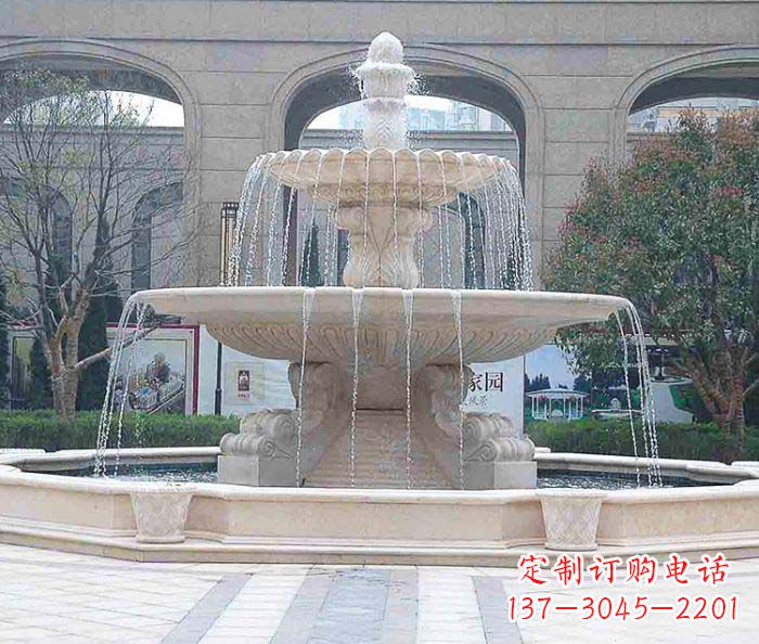 鹤壁广场景观大型喷泉石雕