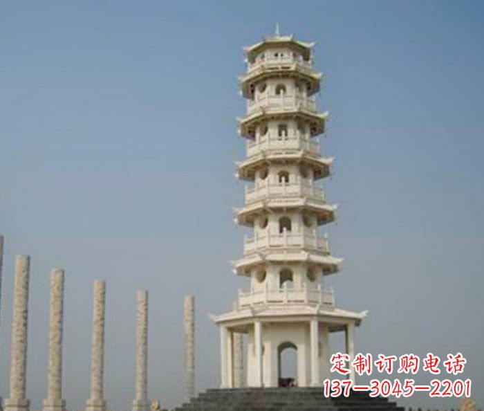 鹤壁广场景观多层宝塔石雕 (2)