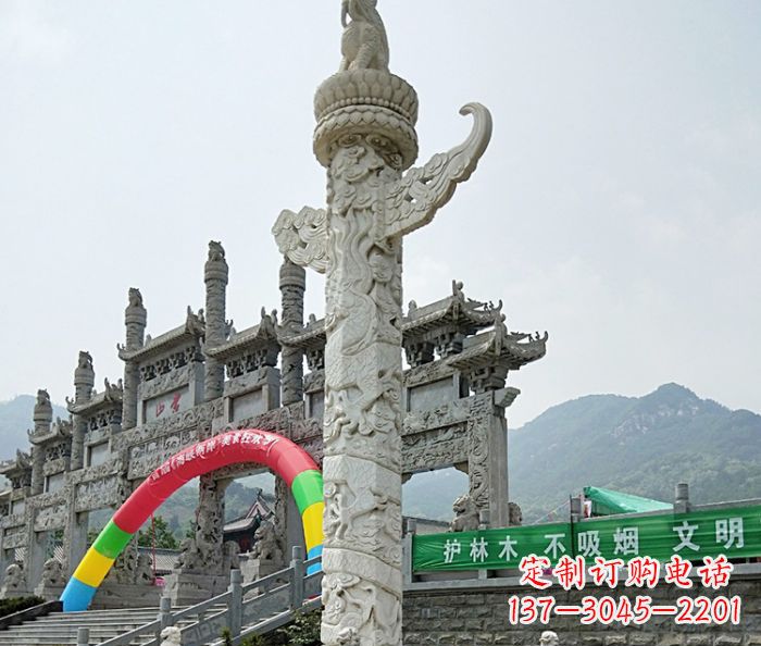 鹤壁广场景观汉白玉华表石雕