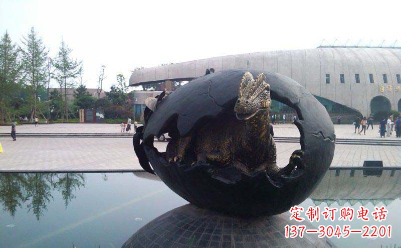 鹤壁广场恐龙蛋景观铜雕