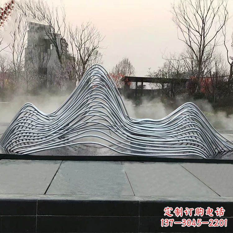 鹤壁广场水景不锈钢假山