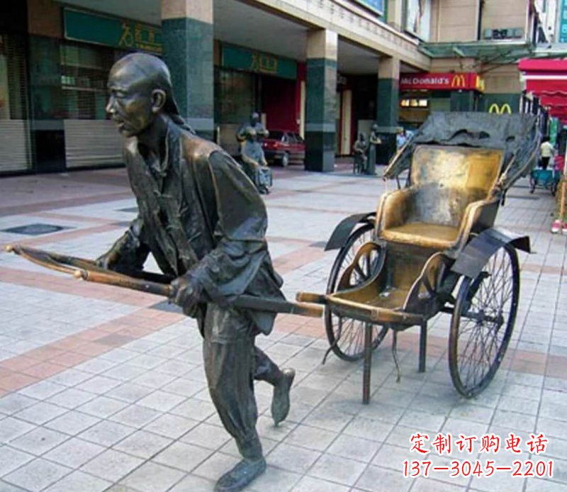 鹤壁黄包车雕塑,艺术品级的装饰