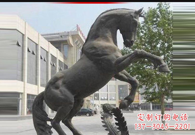 鹤壁广场铜雕跳跃马动物雕塑