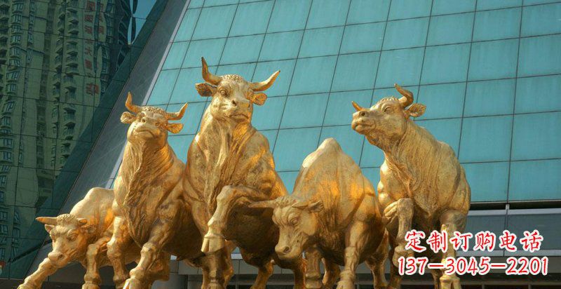 鹤壁广场五牛铜雕