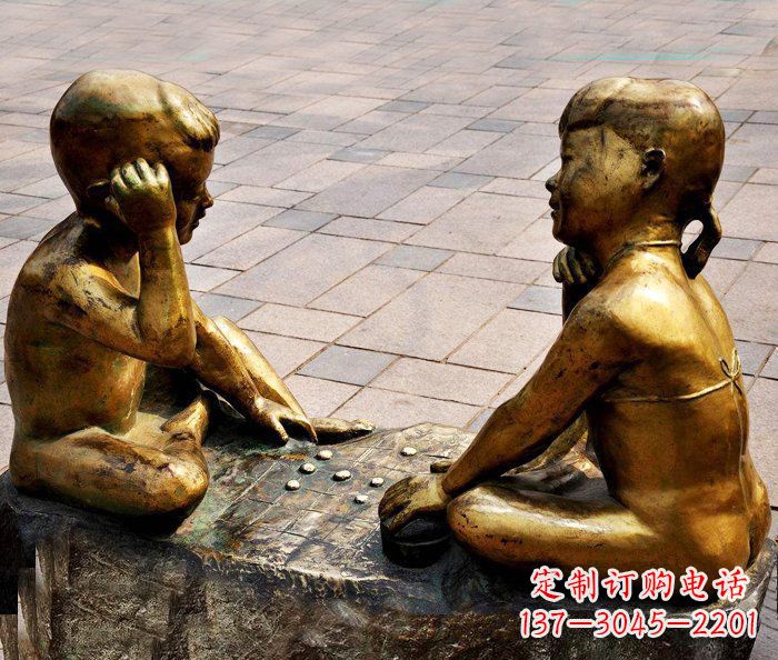 鹤壁记忆印象:青春小孩铜雕