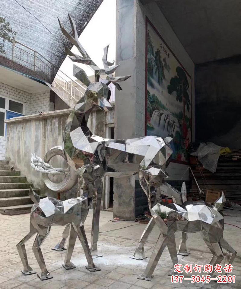 鹤壁精致鹿形不锈钢雕塑