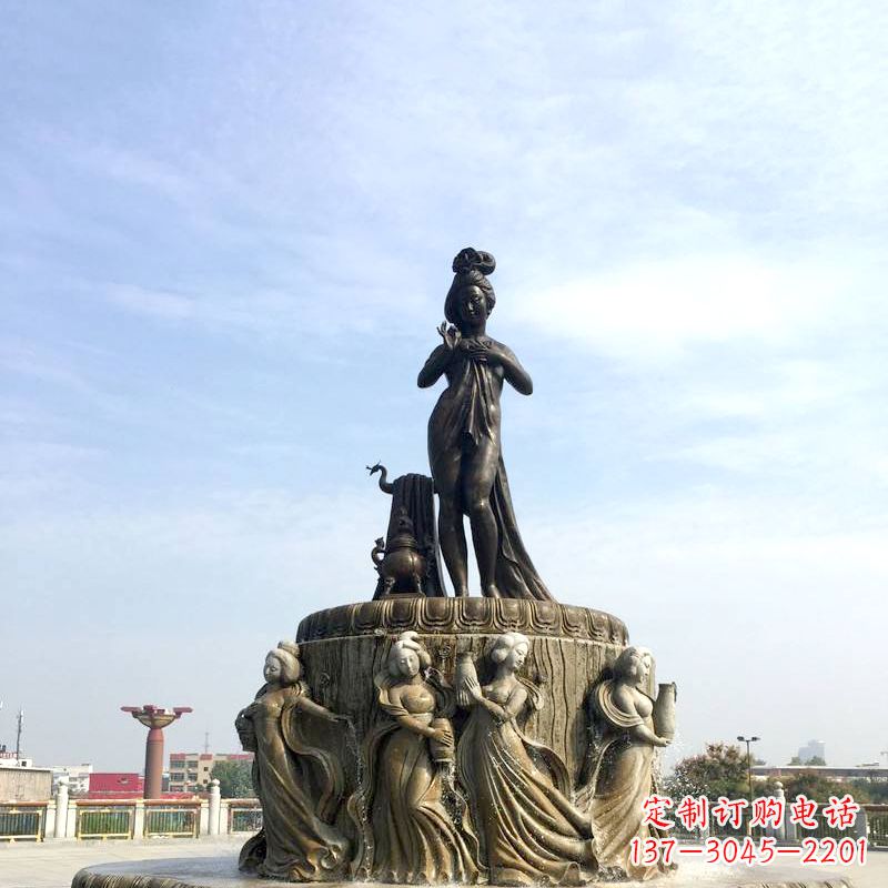 鹤壁贵妃出浴景观雕塑-城市园林历史人物中国古代四大美女大象