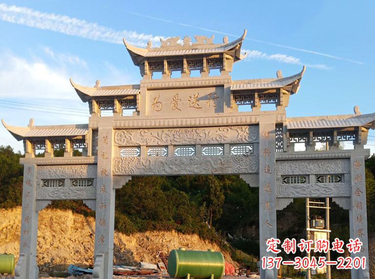 鹤壁海北石雕牌坊——高品质定制雕塑