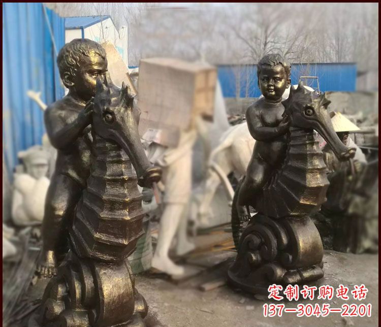 鹤壁海马公园景观铜雕