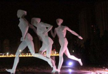 鹤壁优雅靓丽的女性不锈钢跑步雕塑