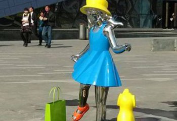 鹤壁中领雕塑：极致的不锈钢小女孩雕塑
