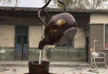 鹤壁茶壶精美铜雕，为您打造经典景观雕塑