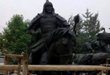 鹤壁浪漫古将骑马铜雕，让您感受古代将军的风采！