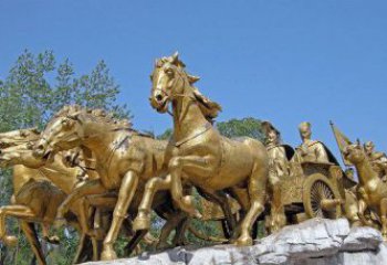 鹤壁中领雕塑：精美古典马车铜雕
