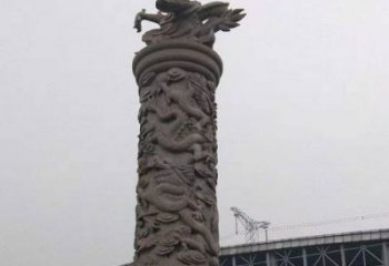 鹤壁中领雕塑|仿古盘龙柱石雕