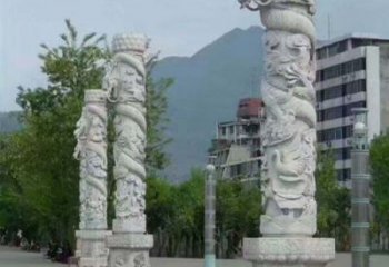 鹤壁定制精美的盘龙柱石雕
