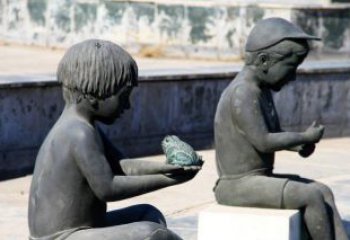 鹤壁儿童景观铜雕，携带童趣的青蛙
