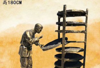鹤壁中领雕塑|铜雕晒茶叶老人人物雕塑