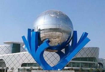 鹤壁中领雕塑打造把地球握在手中精致不锈钢抽象雕塑