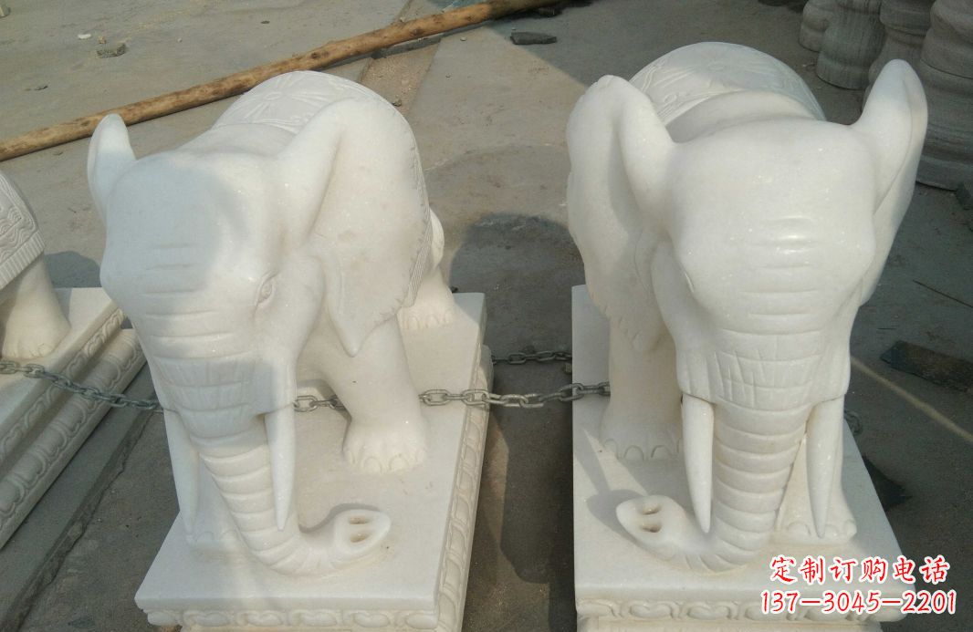 鹤壁汉白玉大象雕塑是中领雕塑定制厂家的精品作…