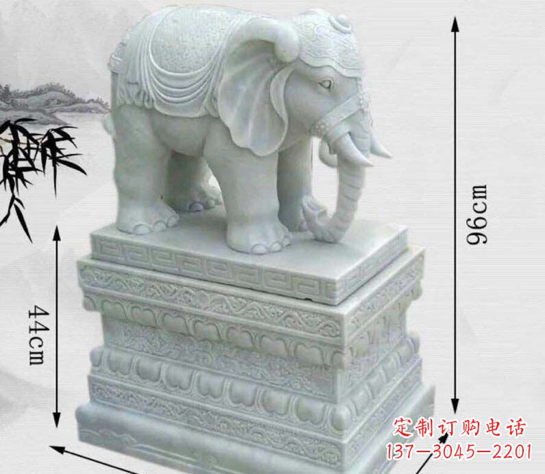 鹤壁令人惊叹的汉白玉大象门口雕塑
