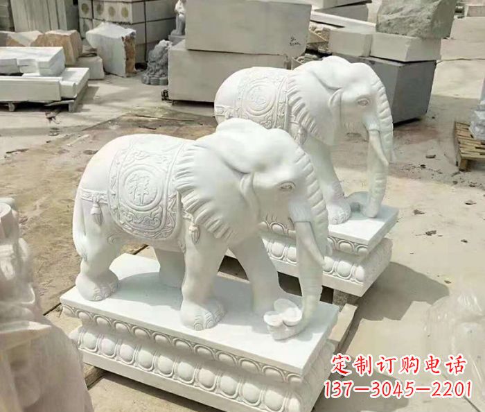 鹤壁汉白玉大象招财动物石雕