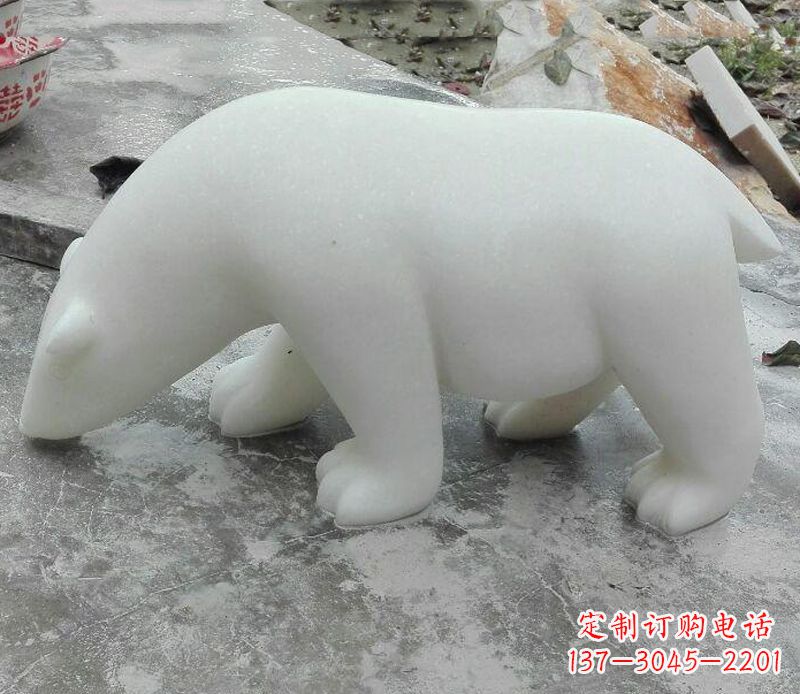鹤壁汉白玉动物雕塑·北极熊