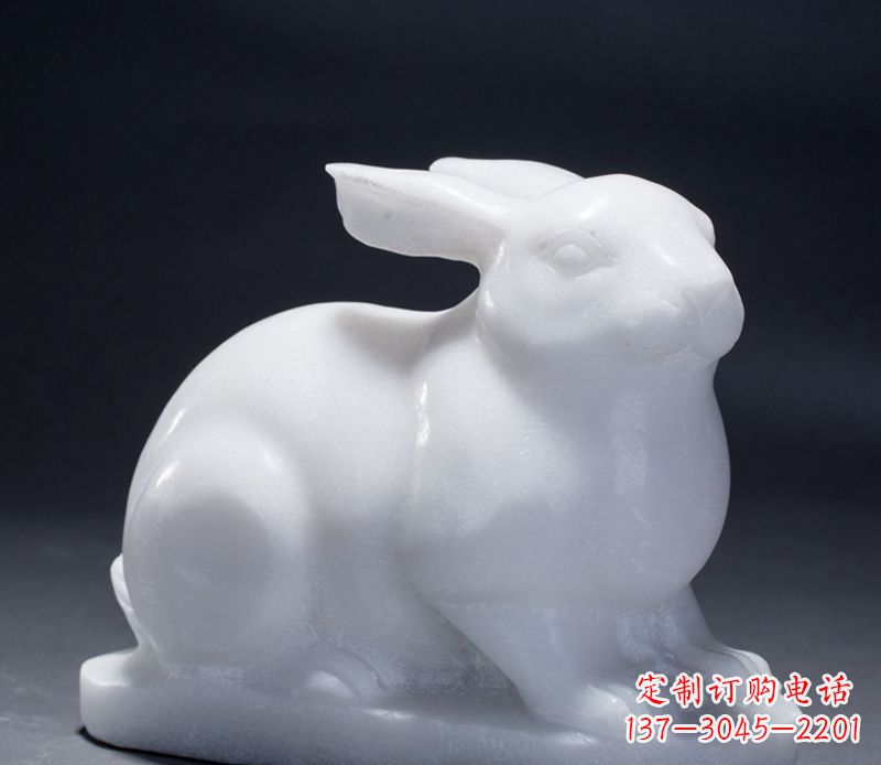 鹤壁精致汉白玉兔子雕塑