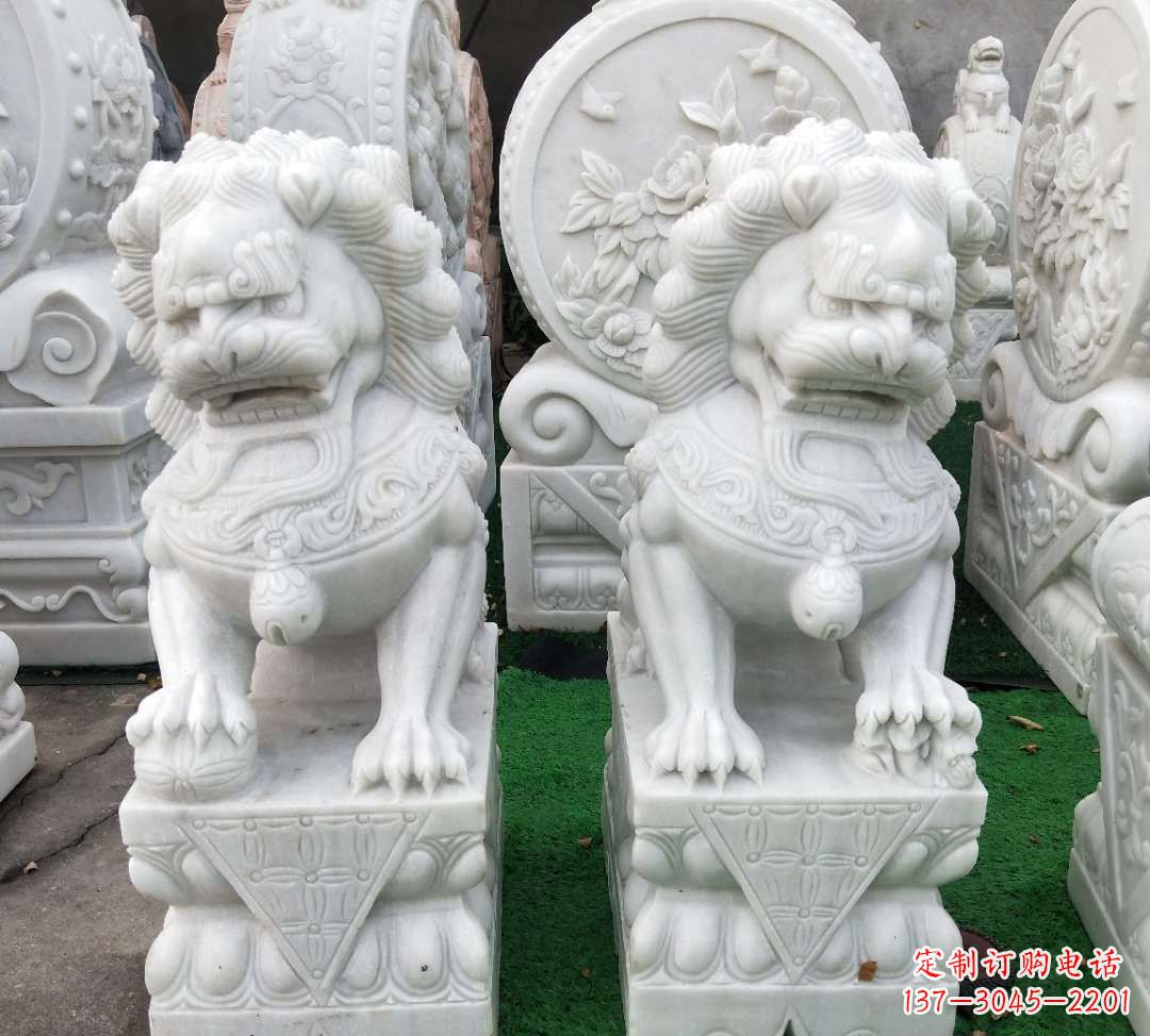 鹤壁精致汉白玉狮子雕塑