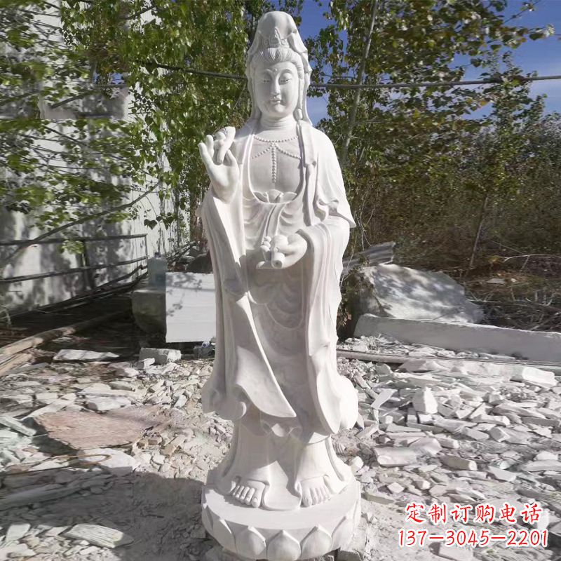 鹤壁象征观音的汉白玉观音菩萨石雕