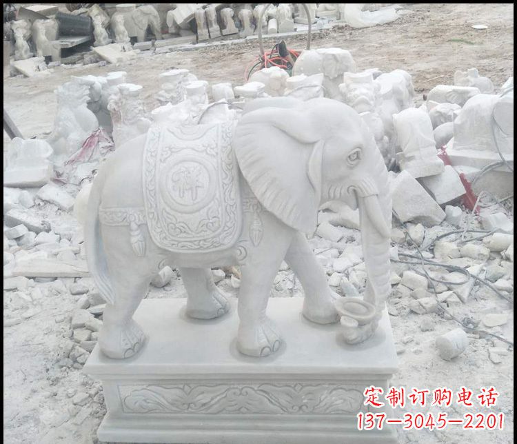 鹤壁汉白玉吉祥大象雕塑