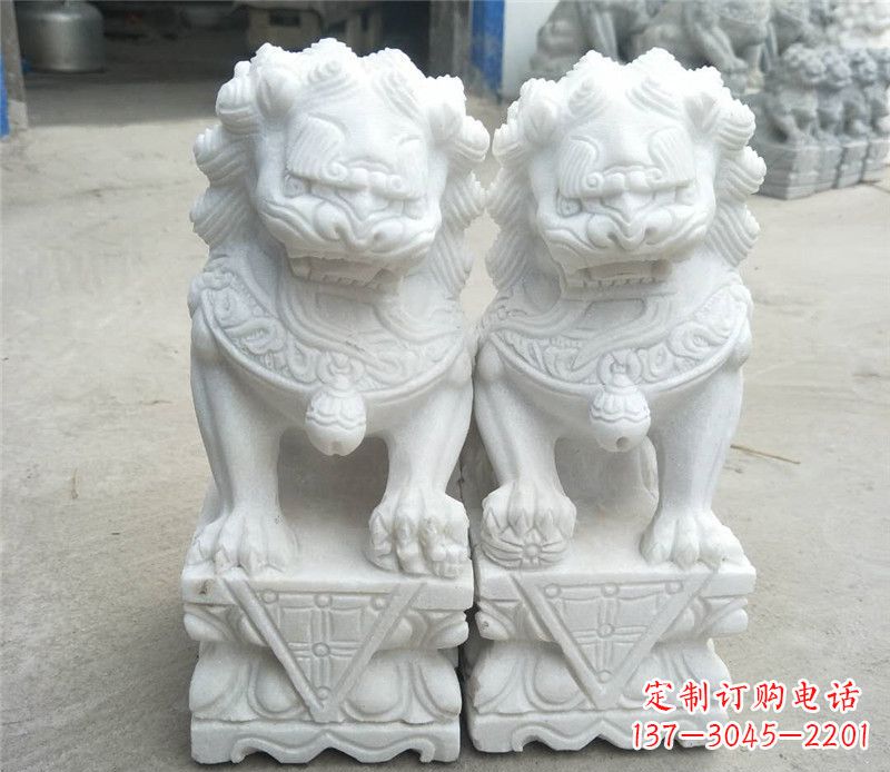 鹤壁汉白玉酒店吉祥狮子门墩