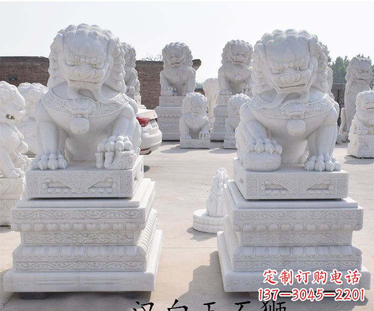 鹤壁汉白玉看门狮子雕塑