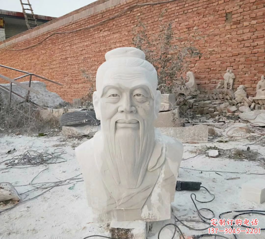 鹤壁专业制作纯正汉白玉孔子雕塑