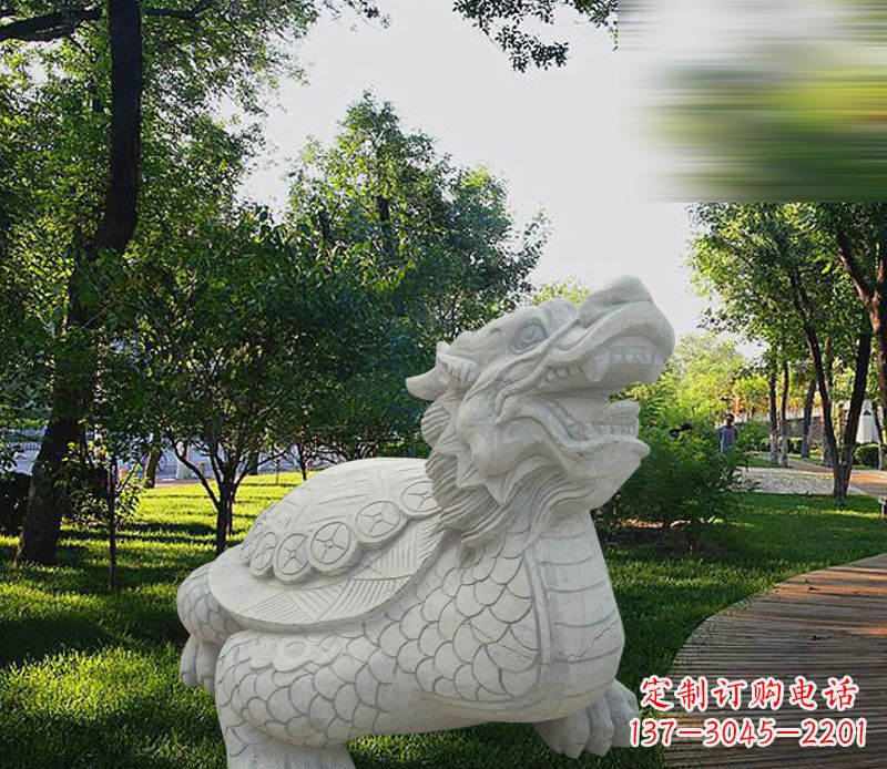 鹤壁中领雕塑——汉白玉龙龟石雕