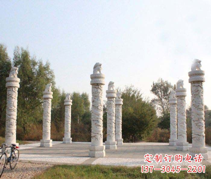 鹤壁高级汉白玉龙柱广场文化柱石雕