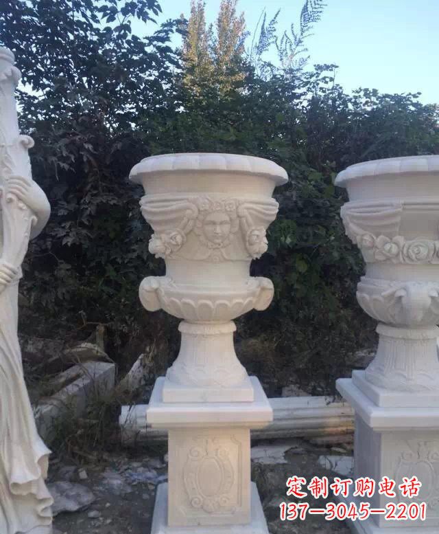 鹤壁汉白玉艺术雕塑花盆