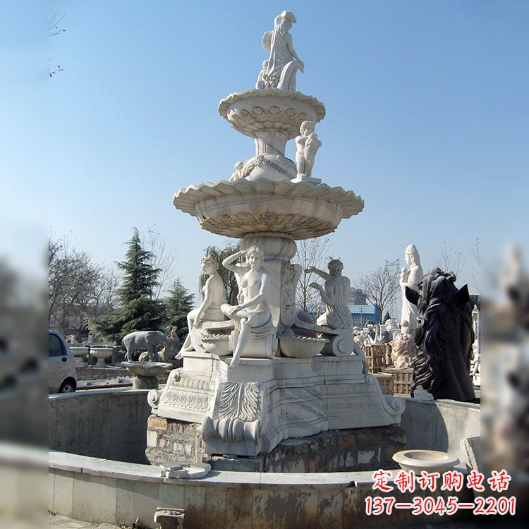 鹤壁精美汉白玉欧式人物喷泉雕塑