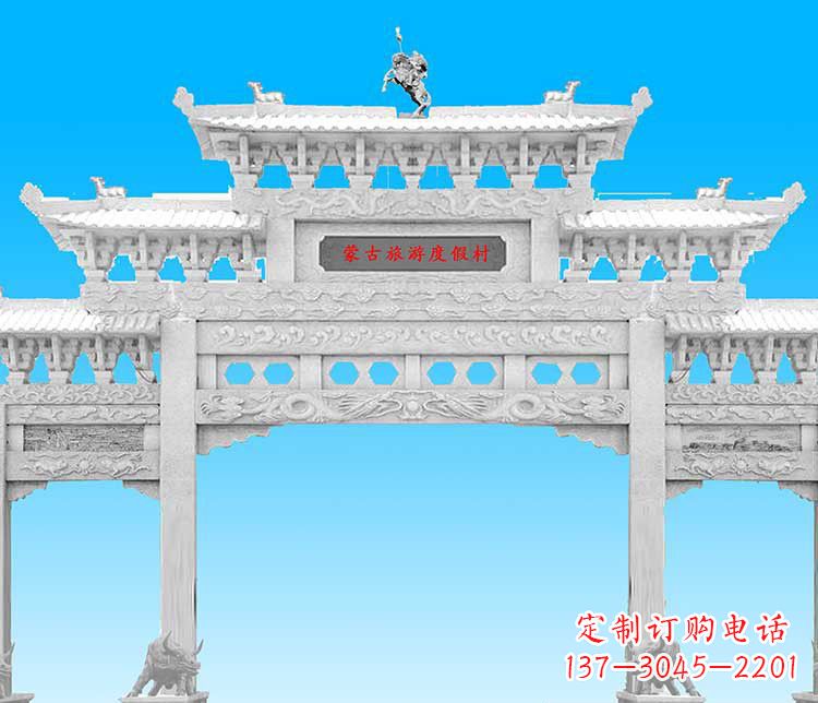 鹤壁汉白玉牌楼雕塑