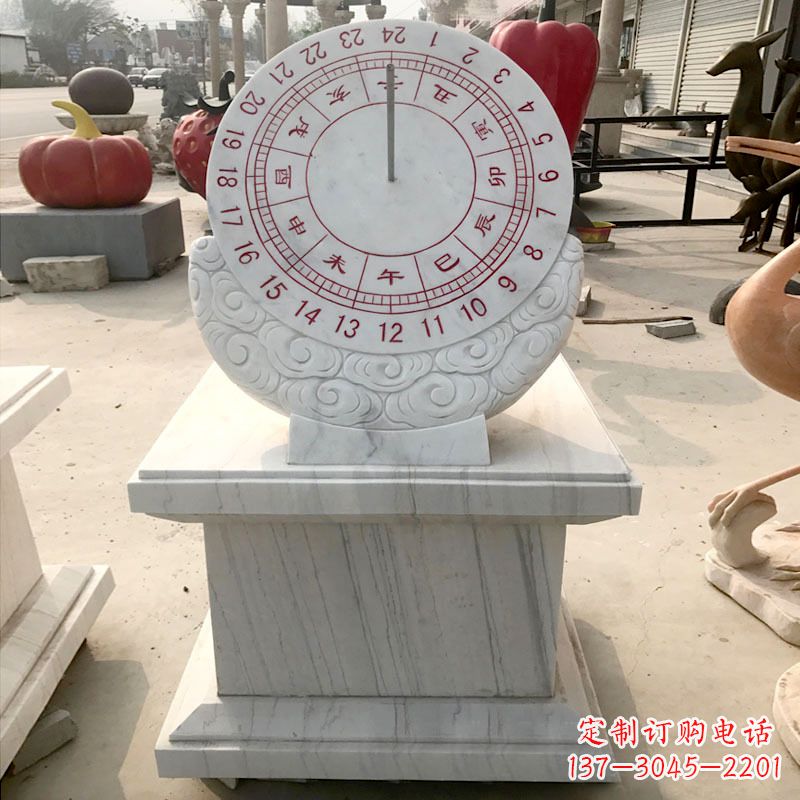 鹤壁精美汉白玉日晷石雕,给您带来精致的收藏价值