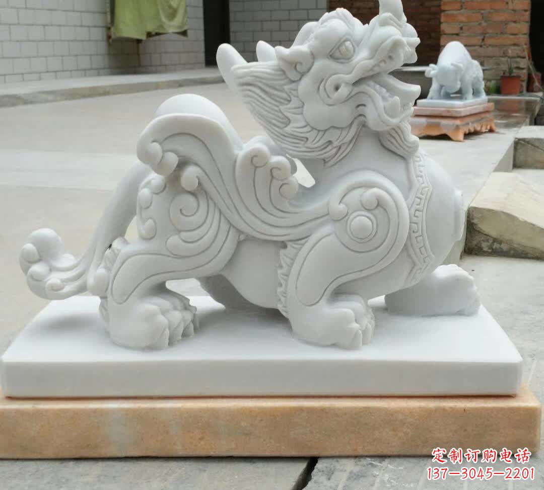 鹤壁精美汉白玉貔貅雕塑