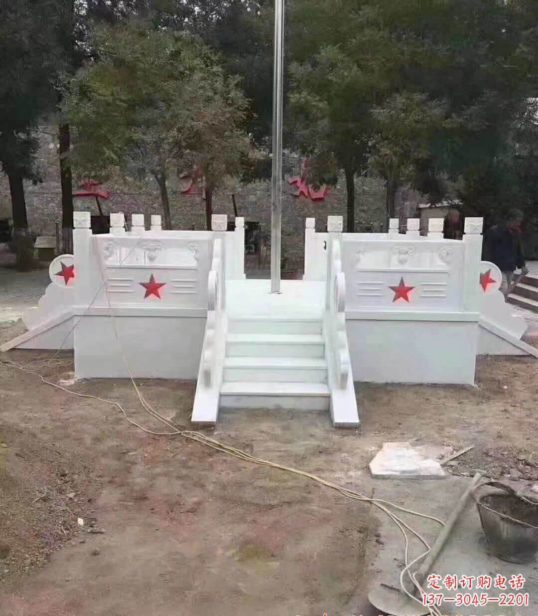 鹤壁汉白玉升旗台石雕